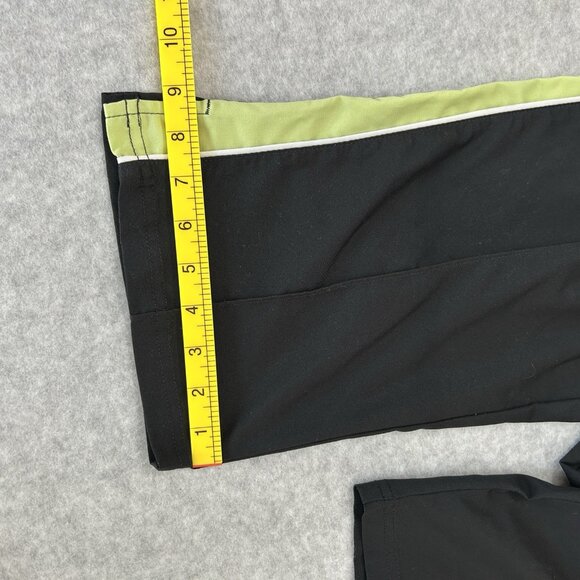 SJB Active Womens M Black Capri Pants Drawstring Waist Pockets Trim Slits Y2K - Picture 8 of 9